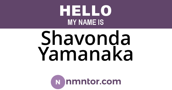 Shavonda Yamanaka