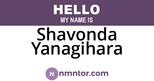 Shavonda Yanagihara