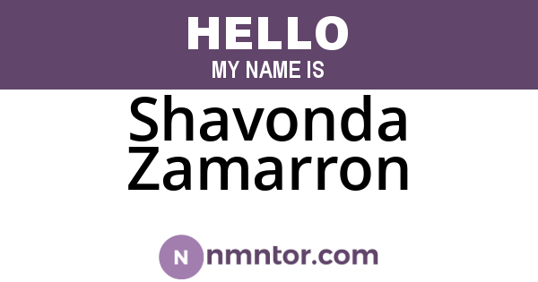 Shavonda Zamarron