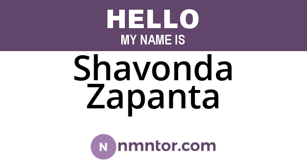 Shavonda Zapanta