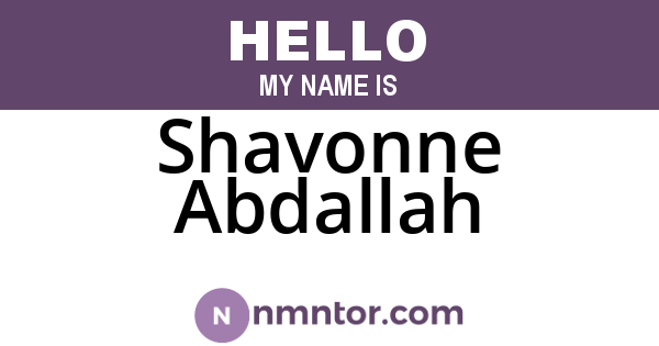 Shavonne Abdallah