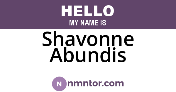 Shavonne Abundis