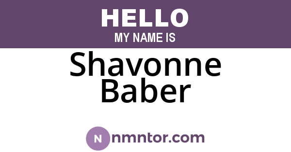 Shavonne Baber