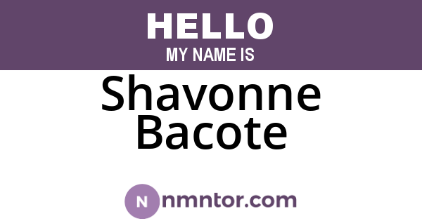 Shavonne Bacote