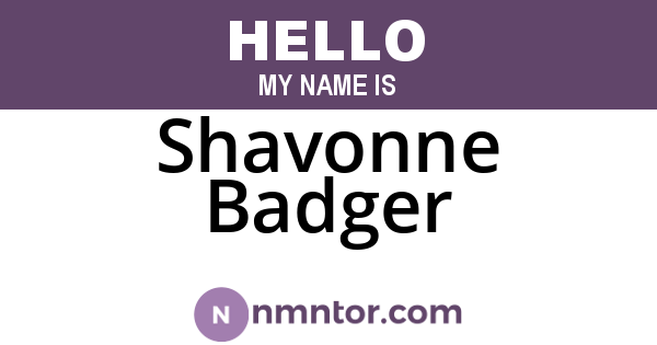 Shavonne Badger