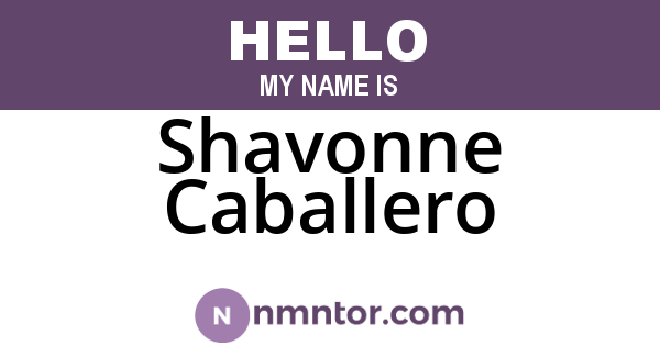 Shavonne Caballero