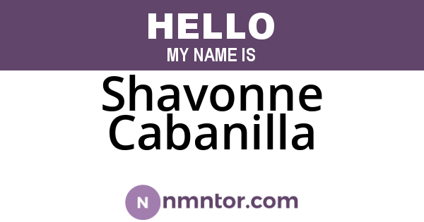 Shavonne Cabanilla