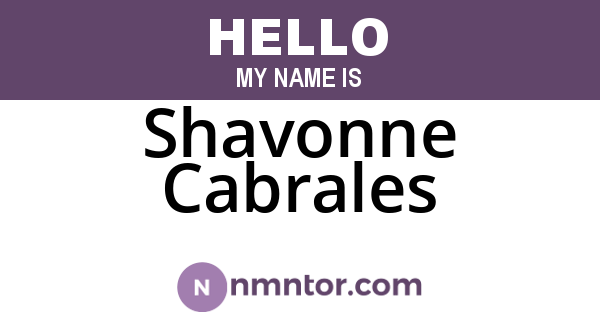 Shavonne Cabrales