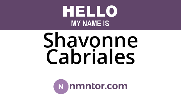 Shavonne Cabriales
