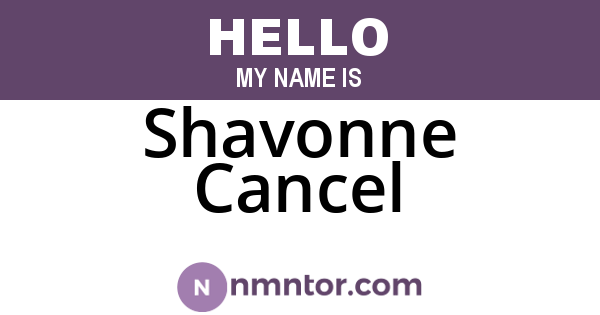Shavonne Cancel