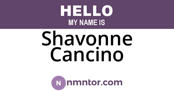 Shavonne Cancino