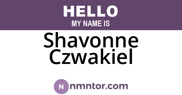 Shavonne Czwakiel