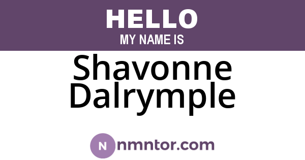 Shavonne Dalrymple