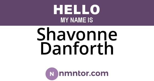 Shavonne Danforth