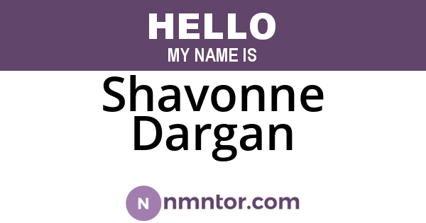 Shavonne Dargan