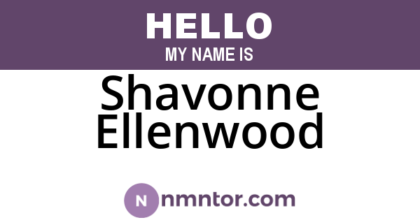 Shavonne Ellenwood