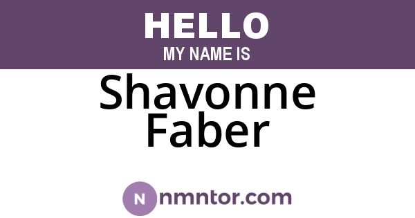 Shavonne Faber
