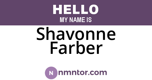 Shavonne Farber