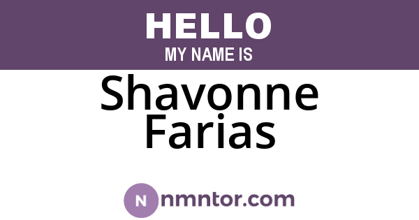 Shavonne Farias