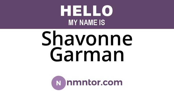 Shavonne Garman