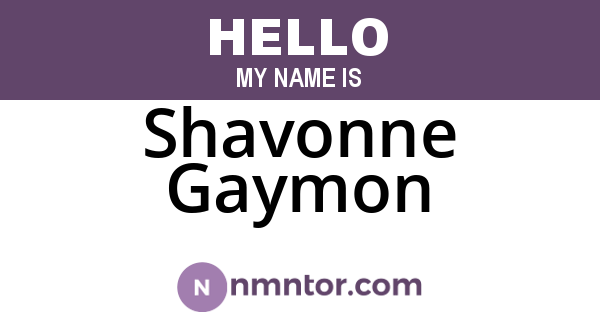 Shavonne Gaymon