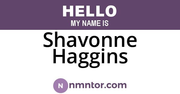 Shavonne Haggins