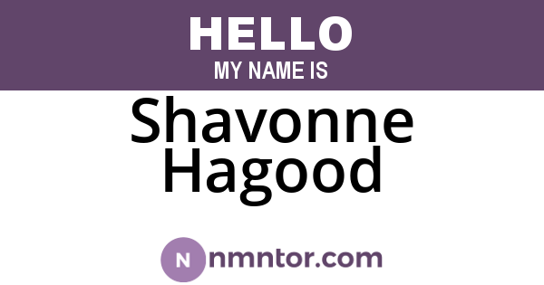Shavonne Hagood