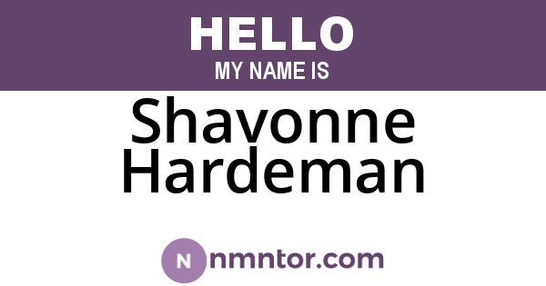 Shavonne Hardeman