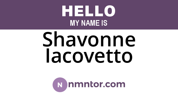 Shavonne Iacovetto
