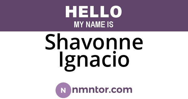 Shavonne Ignacio