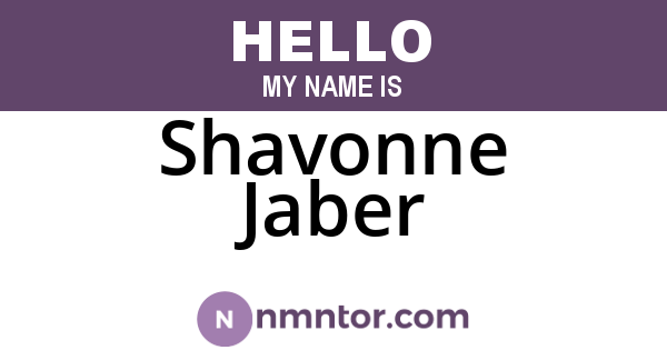 Shavonne Jaber
