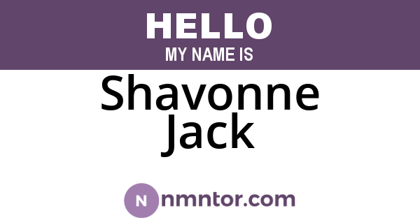 Shavonne Jack