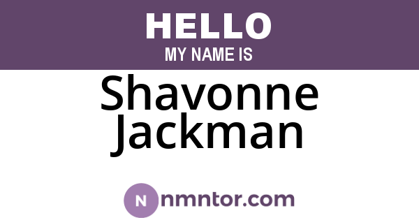 Shavonne Jackman
