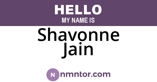Shavonne Jain