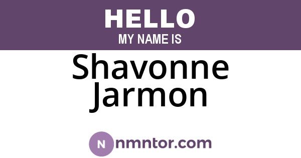 Shavonne Jarmon