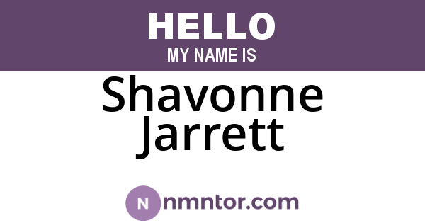 Shavonne Jarrett
