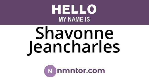 Shavonne Jeancharles