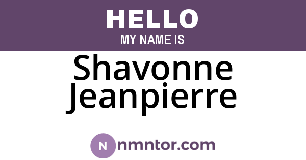 Shavonne Jeanpierre