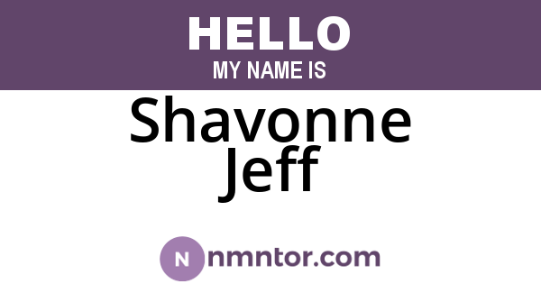 Shavonne Jeff