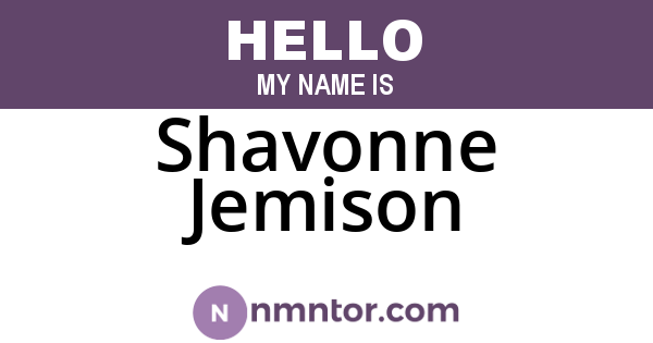 Shavonne Jemison