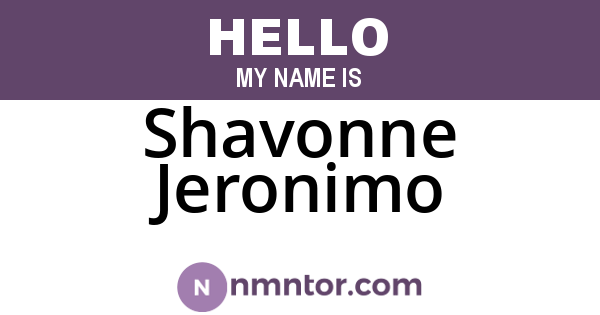Shavonne Jeronimo