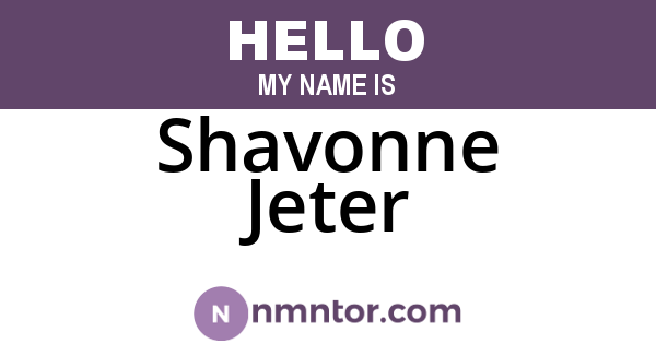 Shavonne Jeter