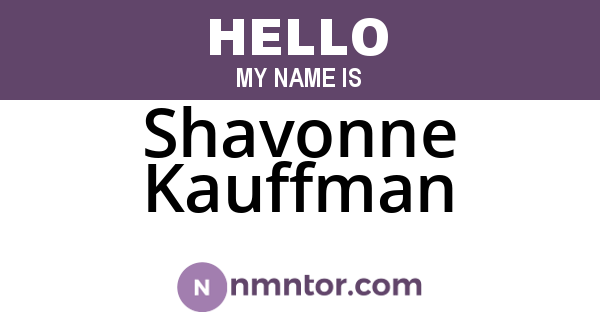 Shavonne Kauffman