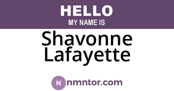 Shavonne Lafayette