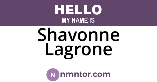 Shavonne Lagrone