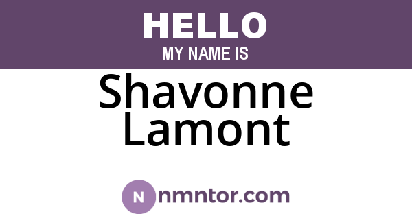 Shavonne Lamont