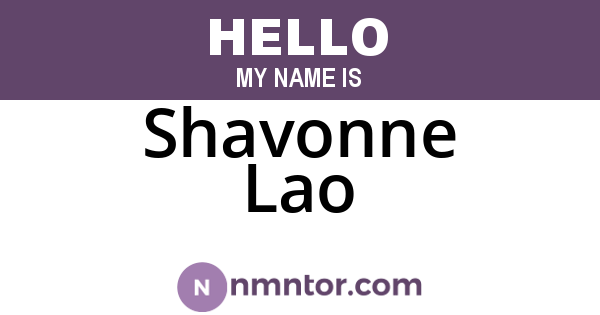 Shavonne Lao