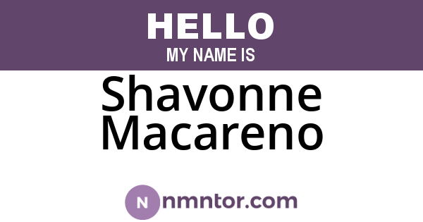 Shavonne Macareno