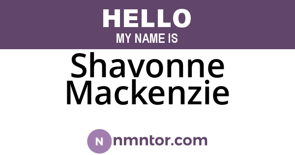 Shavonne Mackenzie