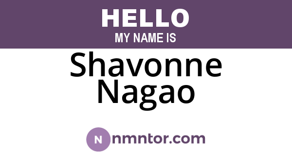 Shavonne Nagao